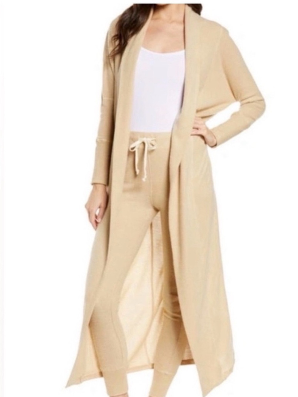 Free People Intimately & Chill set Waffle Knit Loungewear in Taupe